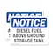 Signmission Diesel Fuel Above Ground Storage Tank OSHA Notice Sign, Plastic, 14in W x 10in L, 2PK OS-2PACK-NS-P-1014-L-10993 - alternate 1